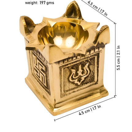 Spillbox Gold-Toned Brass Tulasi Deep Pooja Essential