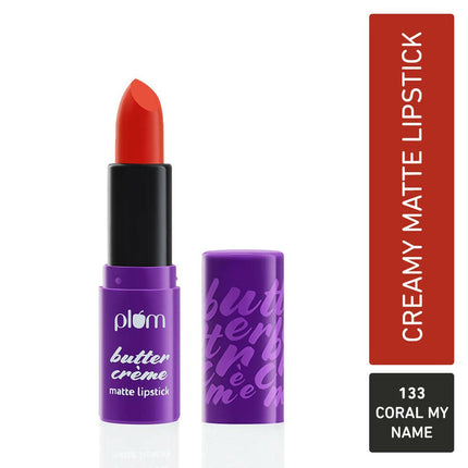 Plum Butter Crème Matte Lipstick Coral My Name - 133 (Coral)