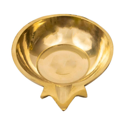 Spillbox Gold-Toned Brass Agal Vilakku Diya Round Pooja Essential