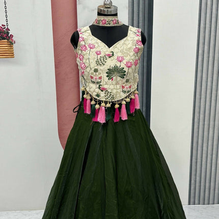 Aastha Fashion Green Pure Fendy silk Designer Lehenga Choli Collection