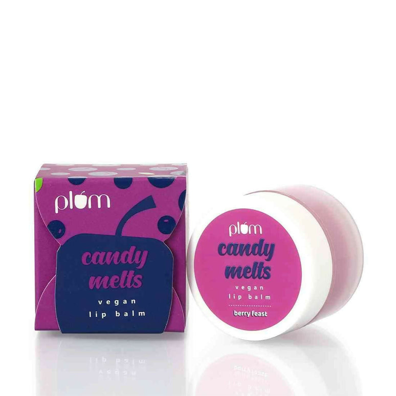 Plum Candy Melts Vegan Lip Balm Berry Feast For Dry & Chapped Lips, Natural SPF with Vitamin A