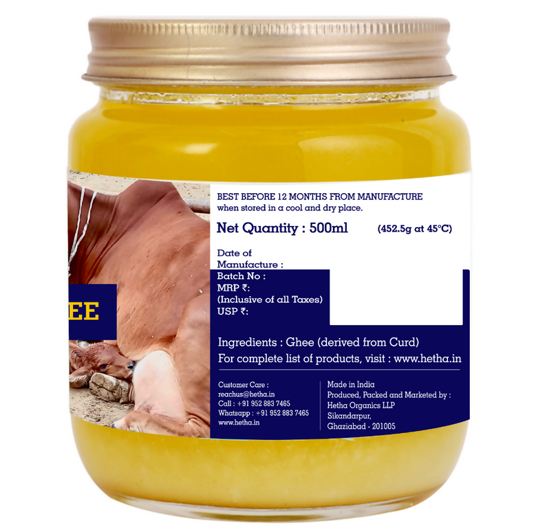Hetha Sahiwal Cow A2 Cultured Bilona Ghee / A2 Ghee