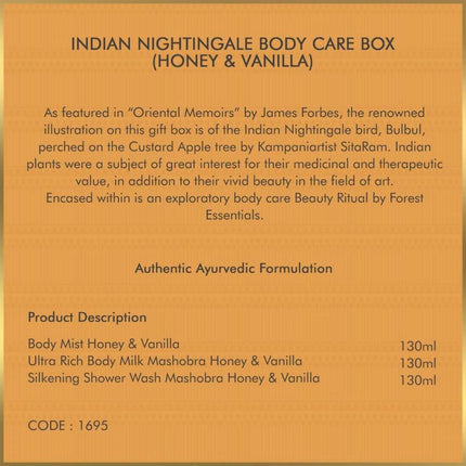 Forest Essentials Indian Nightingale Body Care (Honey Vanilla) Box