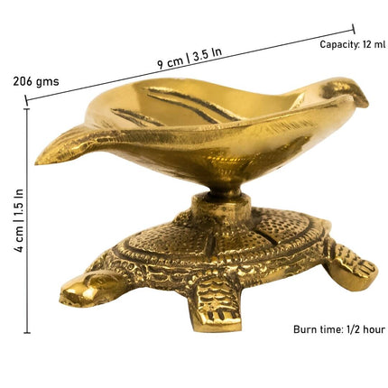 Spillbox Gold Toned Tortoise Leaf Diya