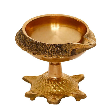 eCraftIndia Set of 2 Diya with Tortoise Base