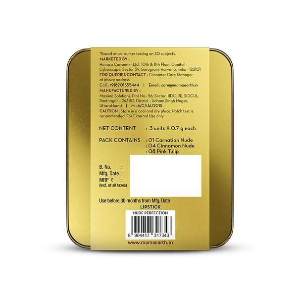 Mamaearth Moisture Matte Long Stay Lipstick Gift Set - Nude Perfection - Limited Time Offer