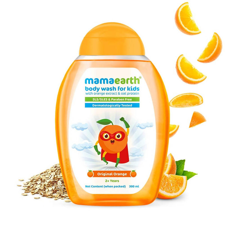 Mamaearth Original Orange Body Wash For Kids with Orange & Oat Protein - Limited Time Offer