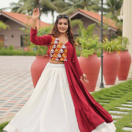 Aastha Fashion Off White Pure Cotton Designer Navratri Lehenga Choli Collection