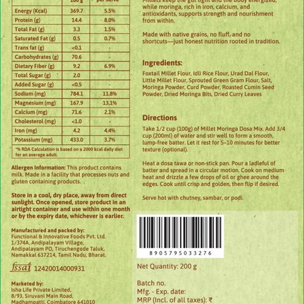 Isha Life Millet and Moringa Dosa Mix