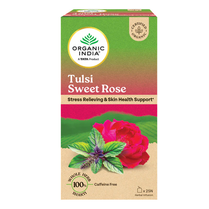Organic India Tulsi Sweet Rose 25 Tea Bags
