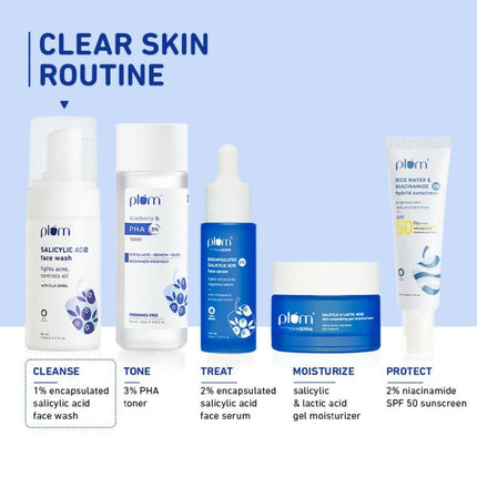 Plum Salicylic Acid Foaming Face Wash - Fights Active Acne & Oil For Smooth Skin