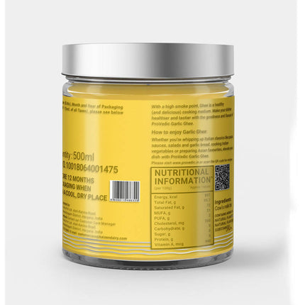ProVedic Garlic Ghee | Pure Ghee for Better Digestion and Immunity Booster | Homemade Organic & Fresh Ghee | No added Preservatives
