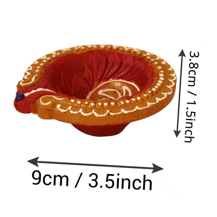 Tied Ribbons Set Of 4 Terracotta Diyas