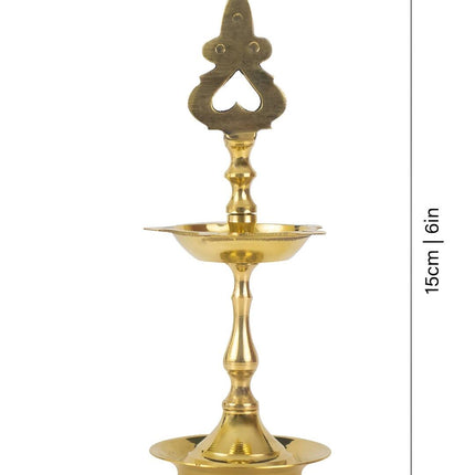 Spillbox Gold Toned Small Kuthu Vilakku Lakshmi Diya Pooja Essentials