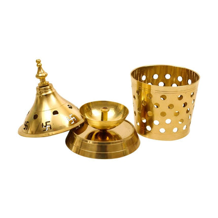 Spillbox Gold-Toned Brass Amar Lamp Pooja Essential