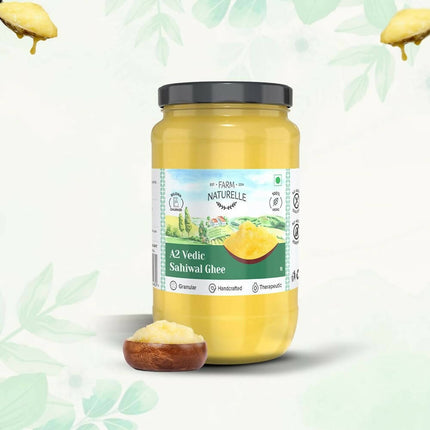 Farm Naturelle A2 Vedic Sahiwal Ghee - Desi Cow Ghee | Natural, Healthy, and Pure | Cultured Cow Ghee