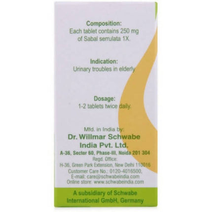 Dr. Willmar Schwabe India Sabal Serrulata 1X Tablets