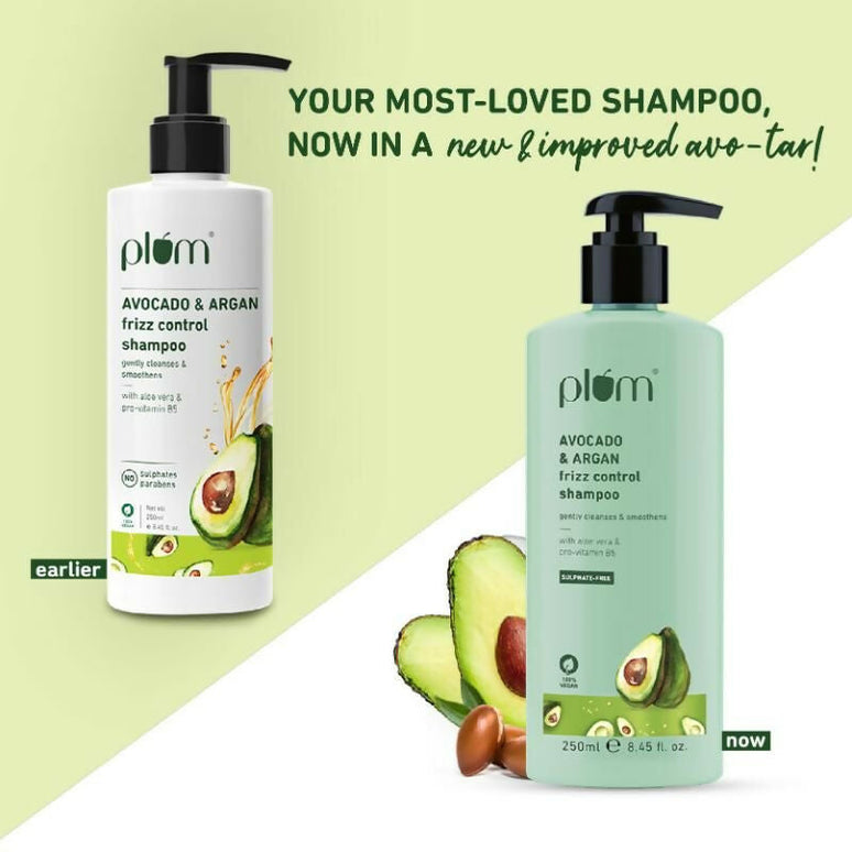 Plum Avocado & Argan Oil Sulphate-Free Shampoo For Frizzy Hair