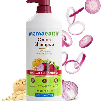 Mamaearth Onion Shampoo with Onion & Plant Keratin For Hair Fall Control