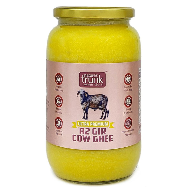 Nature's Trunk A2 Gir Cow Ghee - A2 Desi Gir Cow Ghee, Desi Ghee, Pure A2 Cow Ghee, free-grazing Grass-fed A2 Desi Ghee
