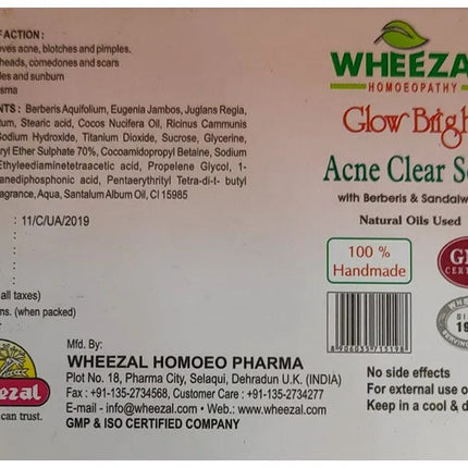 Wheezal Glow Bright Acne Clear Soap