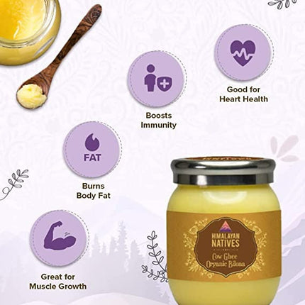 Himalayan Natives Organic Cow Bilona Ghee | Made From Grass Fed Cow's Milk | Organic Ghee