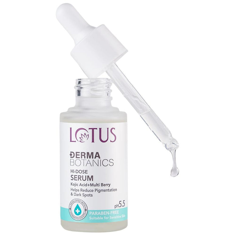 Lotus Herbals Derma Botanics Hi-Dose Serum Kojic Acid + Multi Berry, PH5.5 For Sensitive Skin