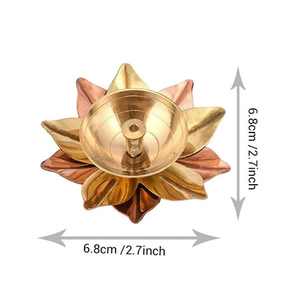 Tied Ribbons Gold-toned & Rose Gold-Toned 4 Pieces Antique Lotus Akhand Brass Diyas