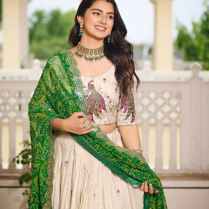 Aastha Fashion Off White Pure Tissue silk Designer Lehenga Choli Collection