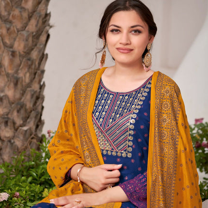 Aastha Fashion Blue Rayon Party Wear Designer Gown Collection