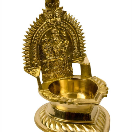 Spillbox Gold-Toned Brass Karumbu Kamachi Diya Pooja Essential