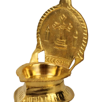 Spillbox Gold-Toned Brass Cross Diya Pooja Essential