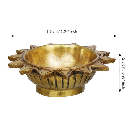 eCraftIndia 4 Pieces Beige Sun Shaped Diyas