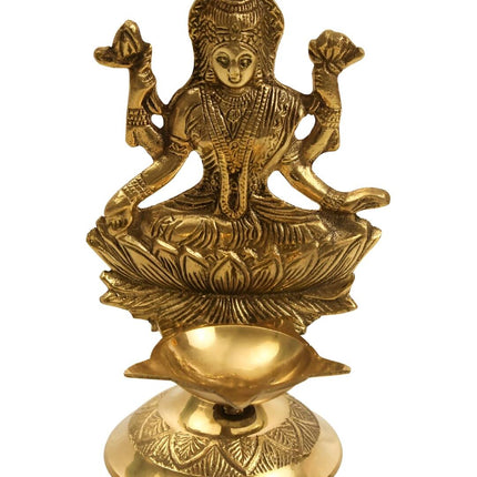 Spillbox Gold-Toned Brass Lakshmi Diya Pooja Essential