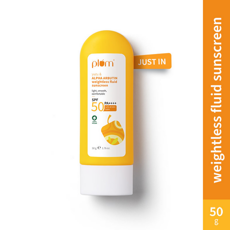 Plum Yuzu & Alpha Arbutin Weightless Fluid Sunscreen SPF 50 PA++++