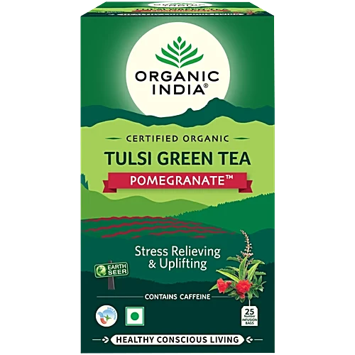 Organic India Tulsi Green Tea, Pomegranate, 25 Tea Bags