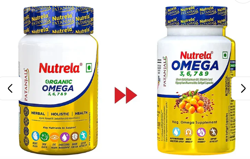 Patanjali Nutrela Organic Omega 3, 6, 7, 9 Capsules
