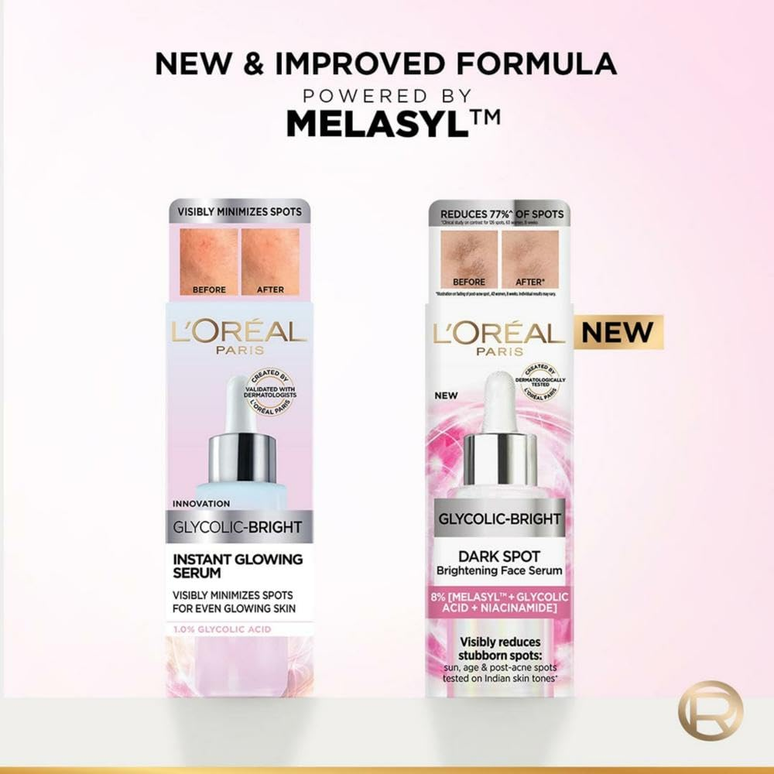 L'Oreal Paris Glycolic Acid Glowing And Protecting CSMS (Cleanser, Serum, Moisturizer, Sunscreen) Regime Kit