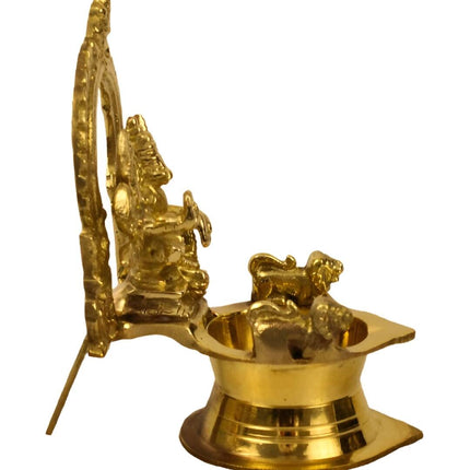 Spillbox Gold-Toned Brass Varagi Amman Diya Pooja Essential