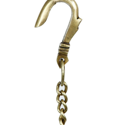 CraftVatika Gold-Toned Brass Hanging Bell with Attached Chain & Hook