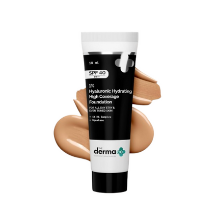 The Derma Co 1% Hyaluronic Hydrating High Coverage Foundation With SPF 40 PA+++ - 03 Natural