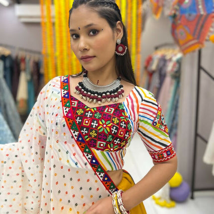 Aastha Fashion Yellow Rayon Readymade Lace Semi Stitched Wedding Wear Lehenga Choli