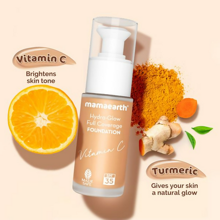 Mamaearth Hydra-Glow Full Coverage Foundation With Vitamin C & Turmeric - Creme Glow - Limited Time Offer