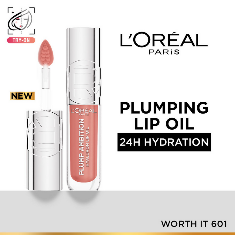 L'Oreal Paris Plump Ambition Hyaluron Lip Oil - 601 Worth It