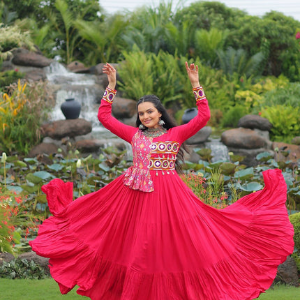 Aastha Fashion Pink Rayon Party Wear Designer Gown Collection