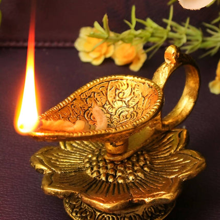 Spillbox Gold-Toned Brass Aishwarya Diya Pooja Essential