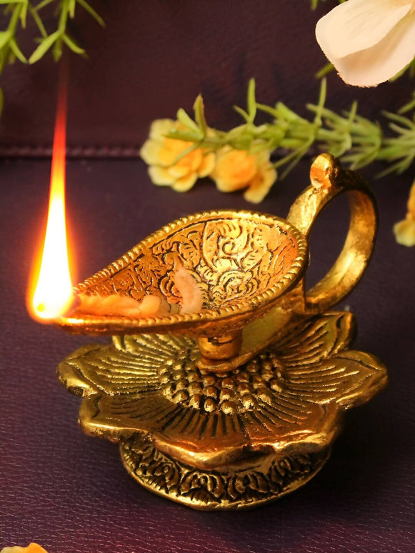 Spillbox Gold-Toned Brass Aishwarya Diya Pooja Essential