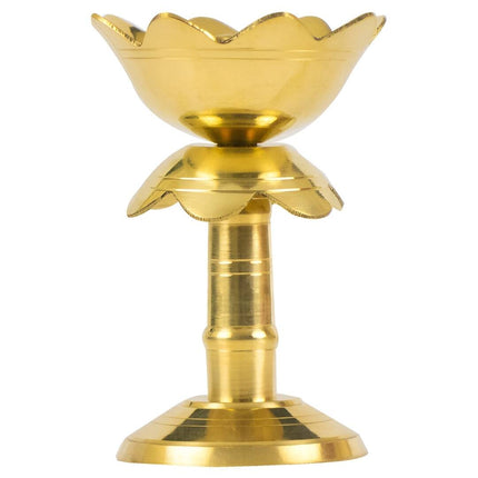 Spillbox Gold-Toned Brass Kuthu Vilakku Pooja Essential