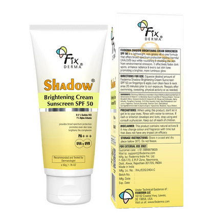 Fixderma Shadow Brightening Cream Sunscreen SPF50 PA+++ UVA/UVB