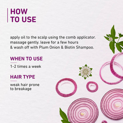 Plum Onion Hair Growth Oil For Hair Fall Control With Bhringraj Oil